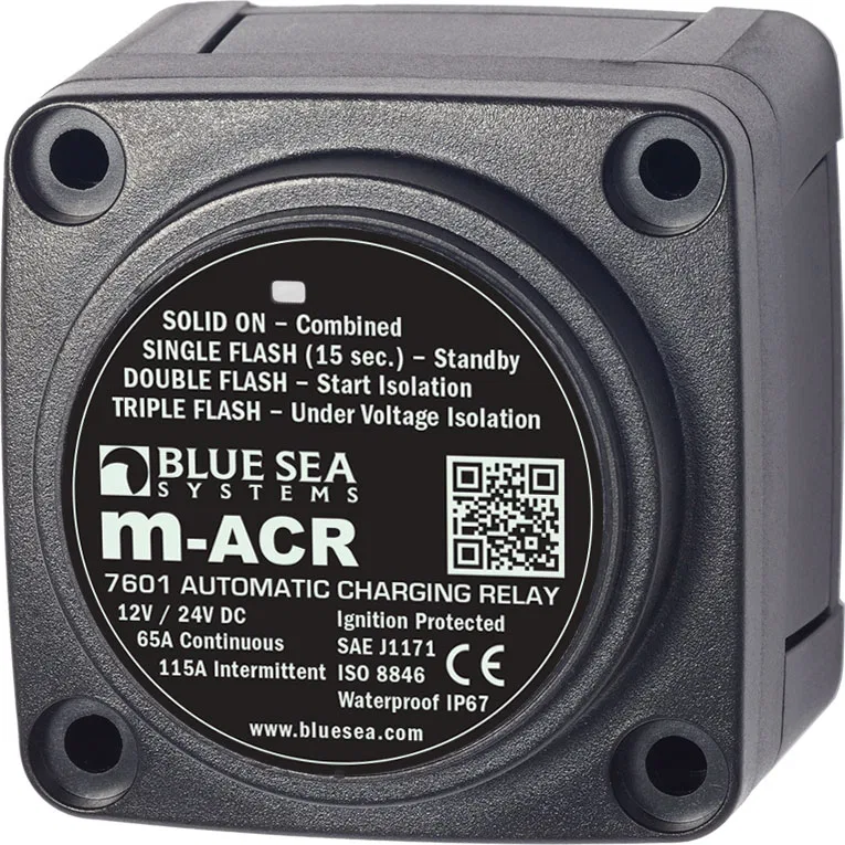 7601-BSS – BLUE SEA Battery Voltage Sensing Relay, 12/24 Volts DC 65 Amps Continuous/ 115 Amps Intermittent 1/0 AWG C...